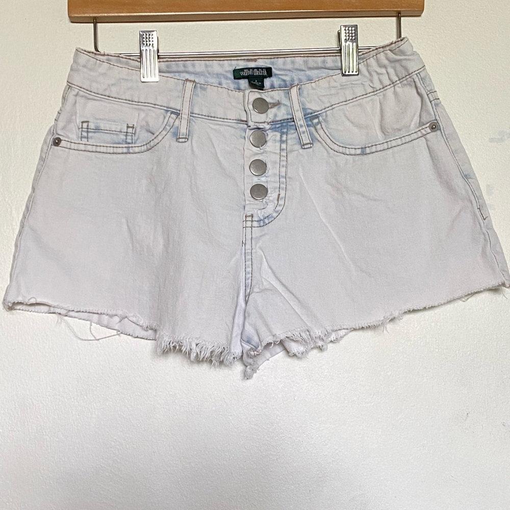 Wild Fable White Jean Shorts Frayed Hem